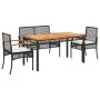 4-piece garden dining set with black synthetic rattan cushions by , Garden sets - Ref: Foro24-3213567, Price: 363,08 €, Disco...