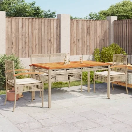 Set comedor de jardín 5 pzas con cojines ratán sintético beige de , Conjuntos de jardín - Ref: Foro24-3213586, Precio: 520,83...