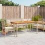 5-teiliges Garten-Essset mit beigen Kissen aus synthetischem Rattan von , Gartensets - Ref: Foro24-3213586, Preis: 440,68 €, ...
