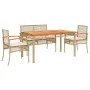 Set comedor de jardín 5 pzas con cojines ratán sintético beige de , Conjuntos de jardín - Ref: Foro24-3213586, Precio: 520,83...