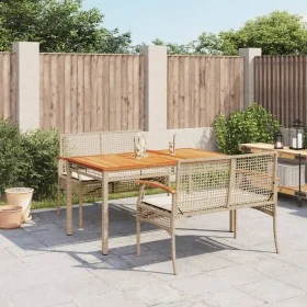 3-piece garden dining set with beige synthetic rattan cushions by , Garden sets - Ref: Foro24-3213584, Price: 384,95 €, Disco...