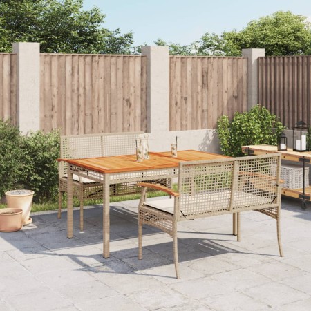 3-piece garden dining set with beige synthetic rattan cushions by , Garden sets - Ref: Foro24-3213584, Price: 327,00 €, Disco...
