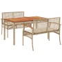 3-piece garden dining set with beige synthetic rattan cushions by , Garden sets - Ref: Foro24-3213584, Price: 327,00 €, Disco...