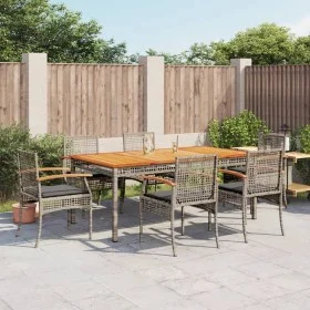 Garden dining set 7 pieces and gray synthetic rattan cushions by , Garden sets - Ref: Foro24-3213573, Price: 567,08 €, Discou...