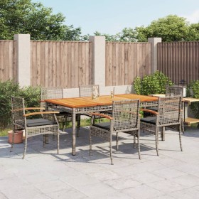 Garten-Essgruppe 7-teilig und graue synthetische Rattankissen von , Gartensets - Ref: Foro24-3213573, Preis: 482,12 €, Rabatt: %