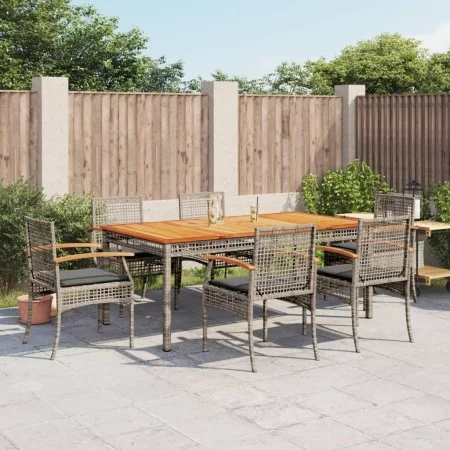Garten-Essgruppe 7-teilig und graue synthetische Rattankissen von , Gartensets - Ref: Foro24-3213573, Preis: 567,08 €, Rabatt: %