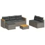 Garden sofa and cushion set 5 pieces gray acacia synthetic rattan by , Garden sets - Ref: Foro24-3213538, Price: 435,98 €, Di...
