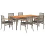 Garden dining set 7 pieces and gray synthetic rattan cushions by , Garden sets - Ref: Foro24-3213573, Price: 567,08 €, Discou...