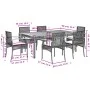 Garden dining set 7 pieces and gray synthetic rattan cushions by , Garden sets - Ref: Foro24-3213573, Price: 567,08 €, Discou...