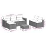 Garden sofa and cushion set 5 pieces gray acacia synthetic rattan by , Garden sets - Ref: Foro24-3213538, Price: 435,98 €, Di...