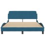 Bed frame with blue velvet headboard 140x190 cm by , Beds and slatted bases - Ref: Foro24-373176, Price: 156,39 €, Discount: %