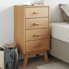 OLDEN bedside table solid brown pine wood by , Nightstands - Ref: Foro24-358585, Price: 103,66 €, Discount: %
