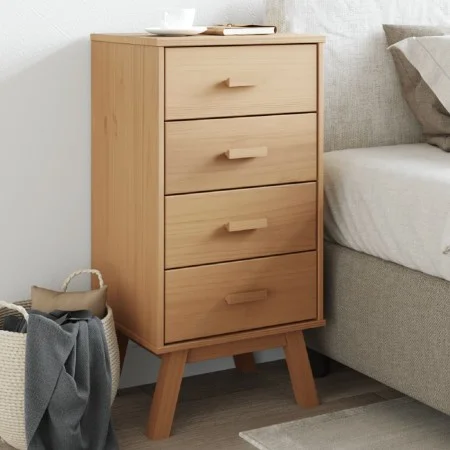 OLDEN bedside table solid brown pine wood by , Nightstands - Ref: Foro24-358585, Price: 103,60 €, Discount: %