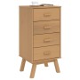 Mesita de noche OLDEN madera maciza de pino marrón de , Mesitas de noche - Ref: Foro24-358585, Precio: 105,46 €
