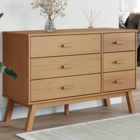 OLDEN Nachttisch aus massivem braunem Kiefernholz von , Schubladen - Ref: Foro24-358591, Preis: 176,91 €, Rabatt: %