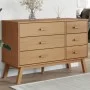 OLDEN bedside table solid brown pine wood by , Drawers - Ref: Foro24-358591, Price: 208,69 €, Discount: %