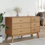 OLDEN bedside table solid brown pine wood by , Drawers - Ref: Foro24-358591, Price: 208,69 €, Discount: %