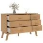 OLDEN bedside table solid brown pine wood by , Drawers - Ref: Foro24-358591, Price: 208,69 €, Discount: %