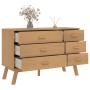 OLDEN Nachttisch aus massivem braunem Kiefernholz von , Schubladen - Ref: Foro24-358591, Preis: 176,91 €, Rabatt: %