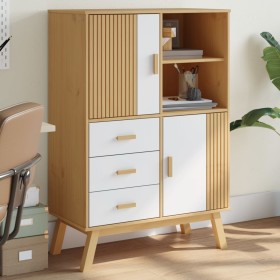 OLDEN Sideboard aus massivem Kiefernholz braun und weiß 85x43x125 cm von , Sideboards - Ref: Foro24-358617, Preis: 309,08 €, ...