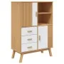 OLDEN sideboard solid pine wood brown and white 85x43x125 cm by , Sideboards - Ref: Foro24-358617, Price: 303,15 €, Discount: %