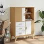 OLDEN sideboard solid pine wood brown and white 85x43x125 cm by , Sideboards - Ref: Foro24-358617, Price: 303,15 €, Discount: %
