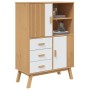 OLDEN Sideboard aus massivem Kiefernholz braun und weiß 85x43x125 cm von , Sideboards - Ref: Foro24-358617, Preis: 309,08 €, ...