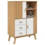 OLDEN sideboard solid pine wood brown and white 85x43x125 cm by , Sideboards - Ref: Foro24-358617, Price: 303,15 €, Discount: %