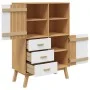 OLDEN sideboard solid pine wood brown and white 85x43x125 cm by , Sideboards - Ref: Foro24-358617, Price: 303,15 €, Discount: %