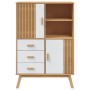 OLDEN Sideboard aus massivem Kiefernholz braun und weiß 85x43x125 cm von , Sideboards - Ref: Foro24-358617, Preis: 309,08 €, ...