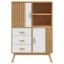 OLDEN sideboard solid pine wood brown and white 85x43x125 cm by , Sideboards - Ref: Foro24-358617, Price: 303,15 €, Discount: %