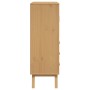 OLDEN Sideboard aus massivem Kiefernholz braun und weiß 85x43x125 cm von , Sideboards - Ref: Foro24-358617, Preis: 309,08 €, ...