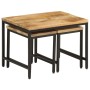 Stackable tables 3 pieces solid rough mango wood and iron by , Side tables - Ref: Foro24-372731, Price: 74,61 €, Discount: %