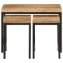 Stackable tables 3 pieces solid rough mango wood and iron by , Side tables - Ref: Foro24-372731, Price: 74,61 €, Discount: %