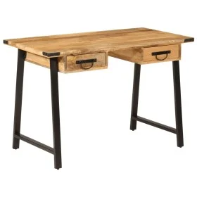 Desk with drawers solid mango wood and iron 105x55x70cm by , Office chairs - Ref: Foro24-372733, Price: 222,16 €, Discount: %