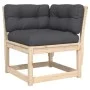 Corner garden sofa with pine wood cushions 73x73x78 cm by , Outdoor sofas - Ref: Foro24-844684, Price: 85,49 €, Discount: %