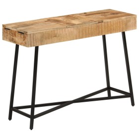 Mesa tocador madera maciza mango rugosa y hierro 105x35x75 cm