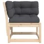 Corner garden sofa with pine wood cushions 73x73x78 cm by , Outdoor sofas - Ref: Foro24-844684, Price: 85,49 €, Discount: %