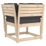 Corner garden sofa with pine wood cushions 73x73x78 cm by , Outdoor sofas - Ref: Foro24-844684, Price: 85,49 €, Discount: %