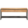 Banco zapatero de madera maciza de acacia y hierro 110x35x45 cm de , Zapateros y organizadores de calzado - Ref: Foro24-37274...