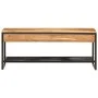 Schuhbank aus massivem Akazienholz und Eisen, 110 x 35 x 45 cm von , Schuhregale und Schuhorganisatoren - Ref: Foro24-372744,...