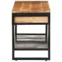 Schuhbank aus massivem Akazienholz und Eisen, 110 x 35 x 45 cm von , Schuhregale und Schuhorganisatoren - Ref: Foro24-372744,...