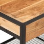 Banco zapatero de madera maciza de acacia y hierro 110x35x45 cm de , Zapateros y organizadores de calzado - Ref: Foro24-37274...