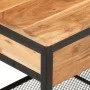 Schuhbank aus massivem Akazienholz und Eisen, 110 x 35 x 45 cm von , Schuhregale und Schuhorganisatoren - Ref: Foro24-372744,...