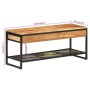 Banco zapatero de madera maciza de acacia y hierro 110x35x45 cm de , Zapateros y organizadores de calzado - Ref: Foro24-37274...