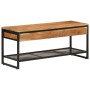 Banco zapatero de madera maciza de acacia y hierro 110x35x45 cm de , Zapateros y organizadores de calzado - Ref: Foro24-37274...
