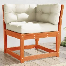 Garden corner sofa and brown pine wood cushions 73x73x78 cm by , Outdoor sofas - Ref: Foro24-844686, Price: 100,84 €, Discoun...