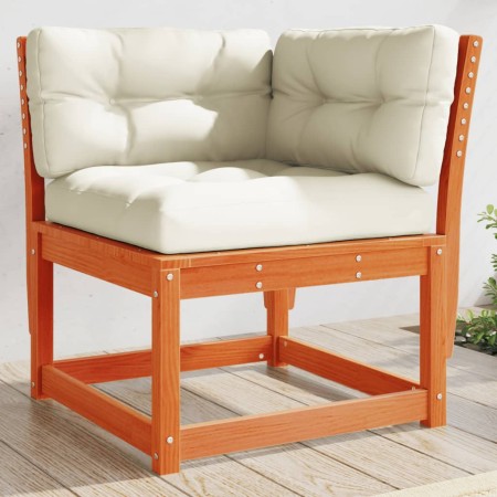 Sofá esquinero jardín y cojines madera pino marrón 73x73x78 cm de , Sofás de exterior - Ref: Foro24-844686, Precio: 113,15 €,...