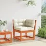 Garden corner sofa and brown pine wood cushions 73x73x78 cm by , Outdoor sofas - Ref: Foro24-844686, Price: 100,84 €, Discoun...