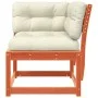 Garden corner sofa and brown pine wood cushions 73x73x78 cm by , Outdoor sofas - Ref: Foro24-844686, Price: 100,84 €, Discoun...